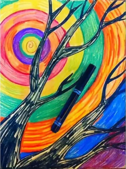 儿童画教程：美丽的彩虹天空