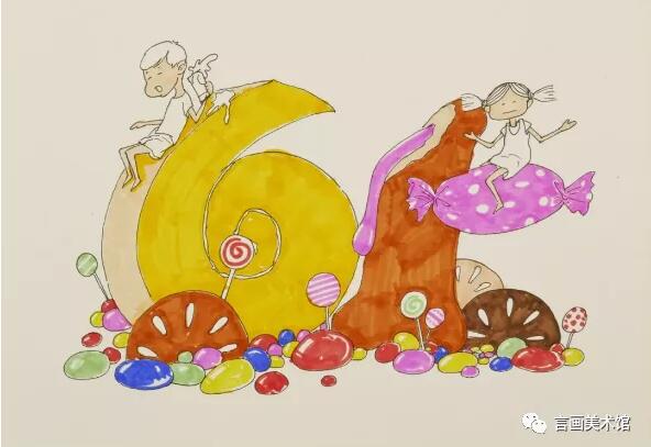 创意儿童画：甜甜的六一儿童节