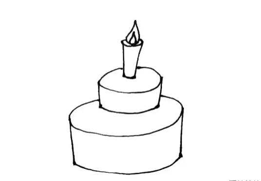 儿童生日蛋糕简笔画教程图片