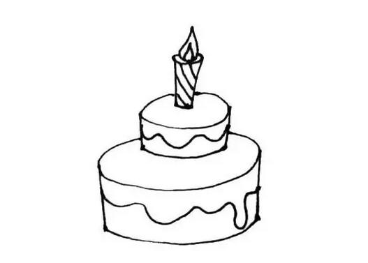 儿童生日蛋糕简笔画教程图片