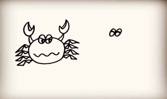 两只大螃蟹简笔画教程图片