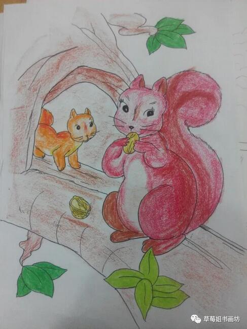 马克笔儿童画教程《贪吃的松鼠》