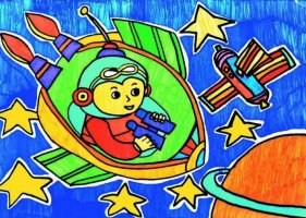 航空航天想象儿童画作品欣赏(20p)