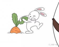 小兔子拔萝卜简笔画教程图片