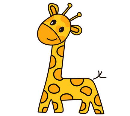 简单的卡通长颈鹿简笔画教程图片