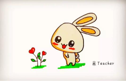 简单可爱的小白兔简笔画教程图片