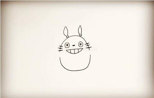 卡通龙猫简笔画教程图片