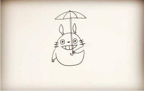 卡通龙猫简笔画教程图片