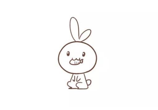 吃胡萝卜的小白兔简笔画教程图片