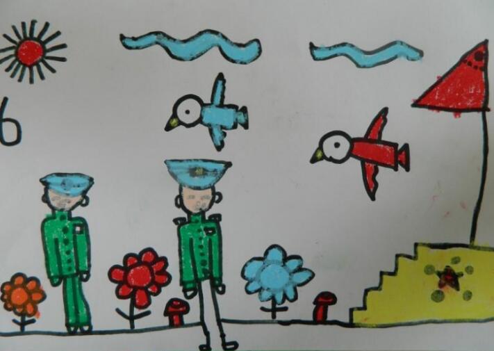 八一建军节图片绘画儿童画欣赏