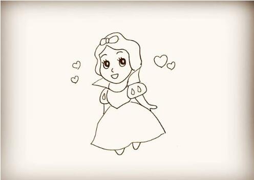 卡通人物白雪公主简笔画教程图片