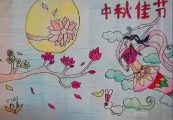 关于中秋节儿童画图片作品欣赏