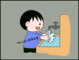 幼儿园新冠病毒主题简笔画：七步洗手法