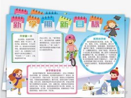 2020小学生新学期手抄报（新目标、新起点、新希望、新气象）