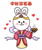中秋节可爱的玉兔简笔画怎么画