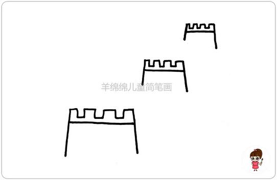 万里长城简笔画教程图片