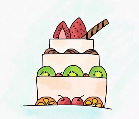 2种生日蛋糕简笔画教程图片