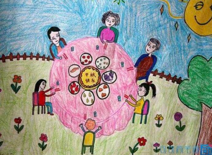 中秋节儿童画图片作品欣赏