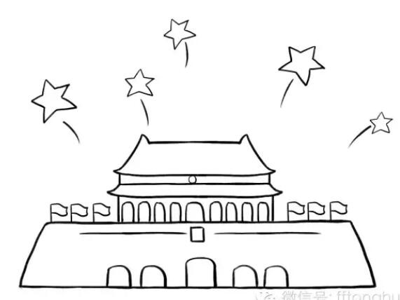 北京天安门简笔画怎么画教程图片