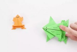 会跳的青蛙儿童折纸教程图片