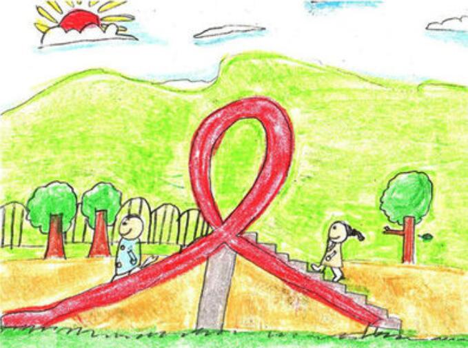 预防艾滋病儿童画图片