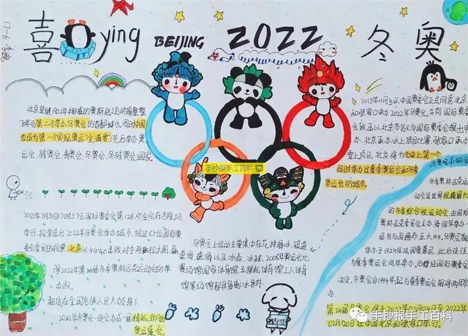 2022年北京冬奥会手抄报图片