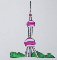 上海东方明珠塔简笔画怎么画