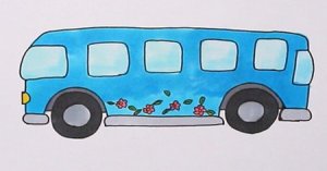 怎么画公共汽车简笔画步骤图片