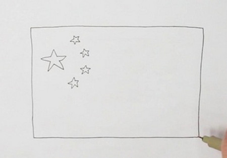 中国国旗简笔画怎么画步骤图片