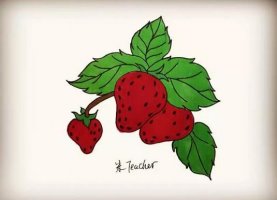 水果草莓简笔画步骤图解