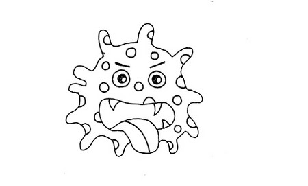 细菌病毒简笔画教程图片