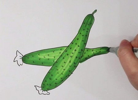 蔬菜黄瓜简笔画怎么画步骤图片