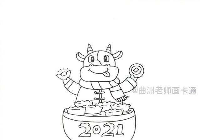 2021牛年春节手抄报马克笔绘制教程