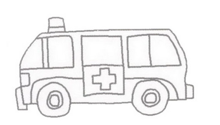 救护车简笔画怎么画步骤图片