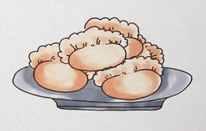 一碗饺子简笔画步骤图片