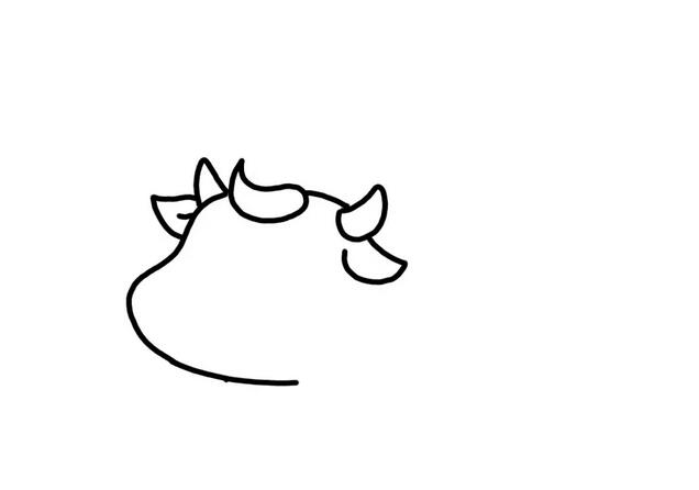 超可爱的牛年简笔画，骑牛看烟花