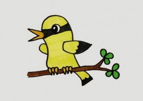 黄鹂鸟简笔画的画法图片