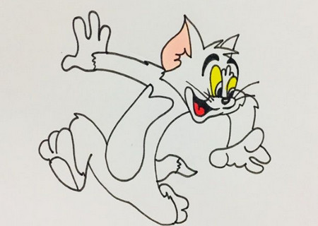 《猫和老鼠》汤姆猫简笔画步骤图片
