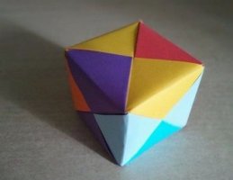 彩色立方体手工折纸教程