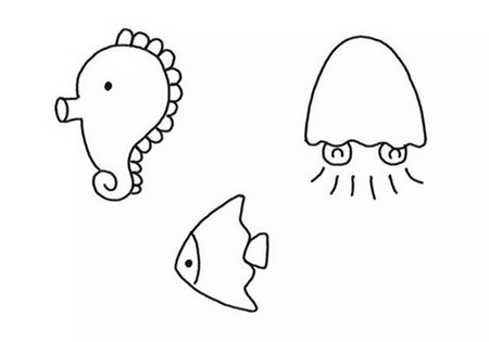海洋生物简笔画怎么画步骤图片