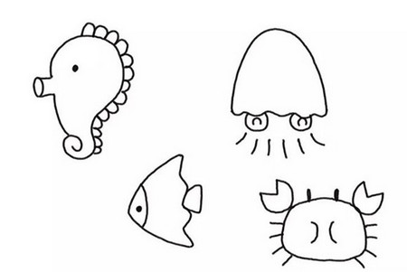 海洋生物简笔画怎么画步骤图片