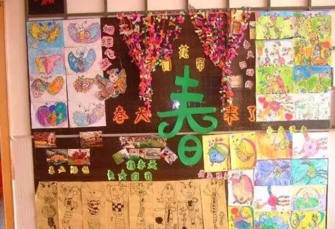 幼儿园春天环创主题墙布置