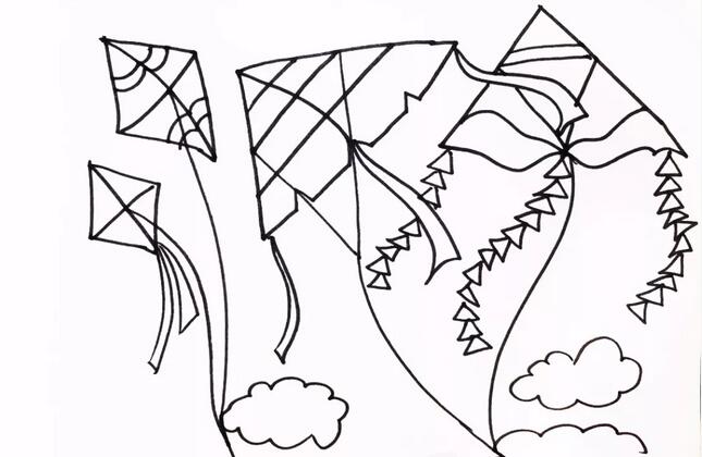 天上的风筝简笔画教程图片