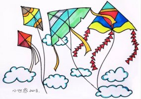 天上的风筝简笔画教程图片