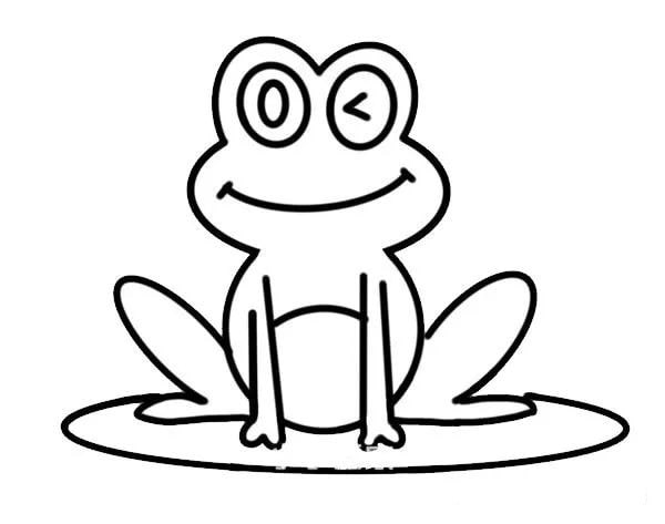 荷叶上的青蛙简笔画