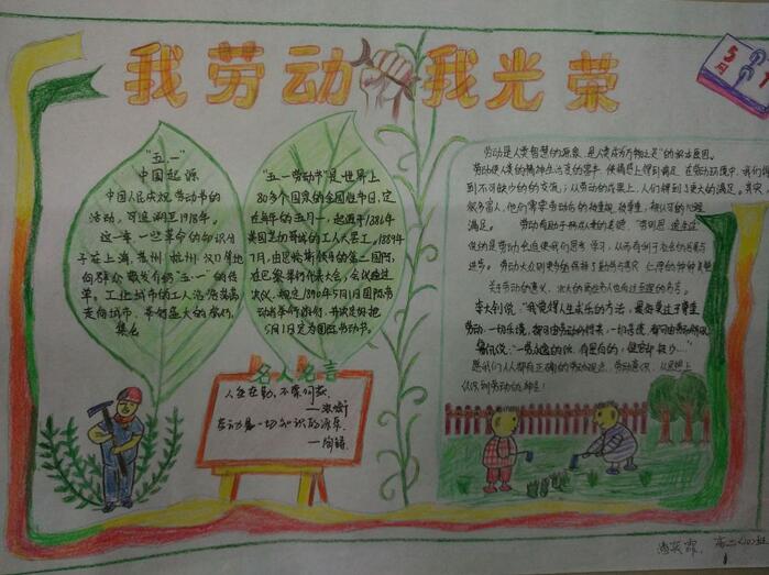 五一劳动节手抄报简单好画