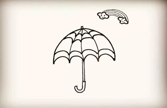 生活用品雨伞简笔画图片