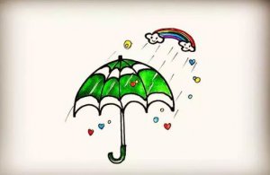 生活用品雨伞简笔画图片