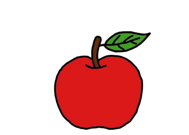 幼儿园苹果简笔画步骤图片