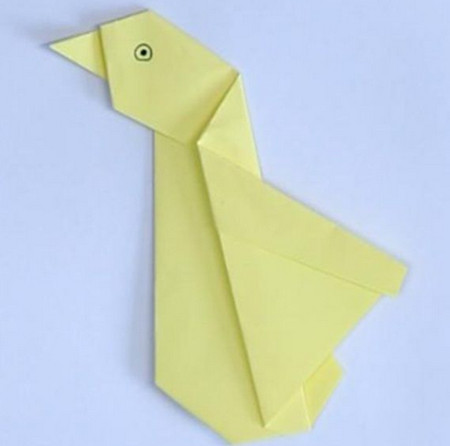 小鸭子手工折纸步骤图解